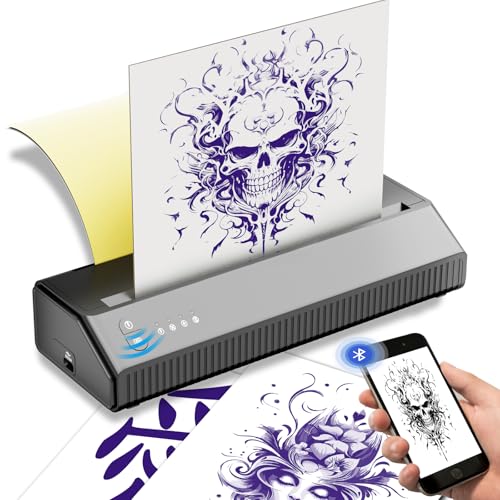 Tattoo Stencil Printer Machine – CINRA Bluetooth Tattoo Stencil Transfer Machine Portable Thermal Copier Machine and Tattoo Stencil Paper for Tattoo Kit, Compatible for Smartphone & PC