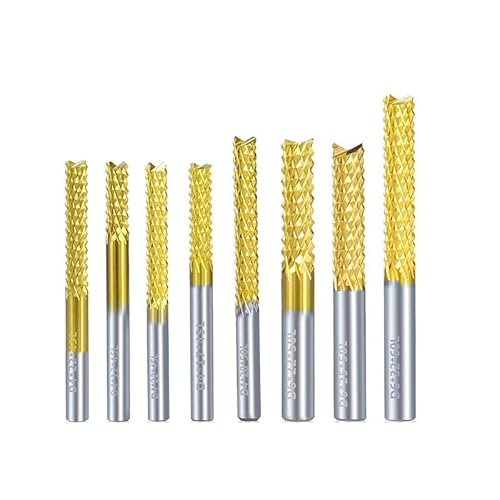 GISTEQ PCB Corn End Mill 4mm 6mm Shank Milling Cutter Titanium Coated CNC Router bits Milling bit Carbide End Mill (Size : 5pcs D6 Set)