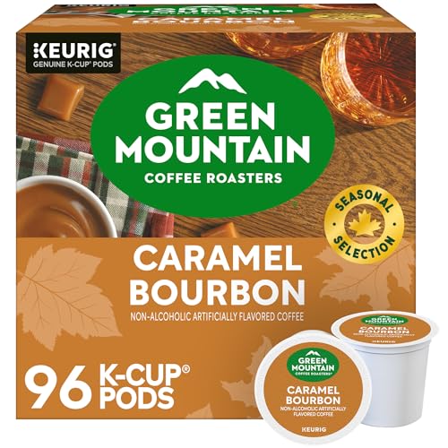 Green Mountain Coffee Roasters Caramel Bourbon Single-Serve Keurig K-Cup Pods, Flavored Coffee, 96 Count (4 Packs of 24)