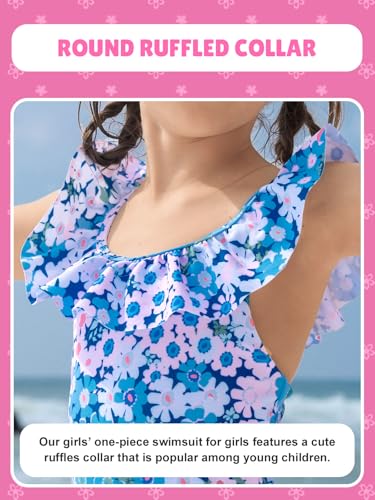 Image of Angel season Girls Swimsuits Kids Bathing Suit One Piece Swimwear with UPF 50+ Cute