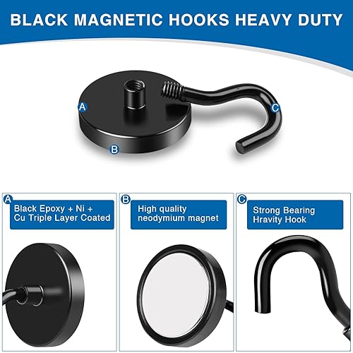 Image of LOVIMAG Magnetic Hooks for Cruise Essentials 2026 Cabins Door 45 Pack-50LBS
