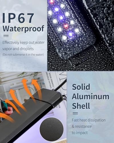 Image of Pawfly 6 W Aquarium LED Light for 6 inch to 10 inch Fish Tanks Extendable Fish Tank Light with Full Spectrum Brilliant White Blue Red Lights with Daytime & Night Modes and Adjustable Brightness