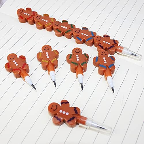 Miniatura 4 de 10 lápices apilables de hombre de jengibre, lindos lápices apilables Kawaii para escribir, dibujar, regalos de fiesta para niños, regalo de Navidad