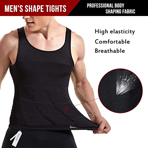 Men Compression Shirt Tummy Control Tight Vest Slimming Body Shaper Workout Hide Chest Undershirt2