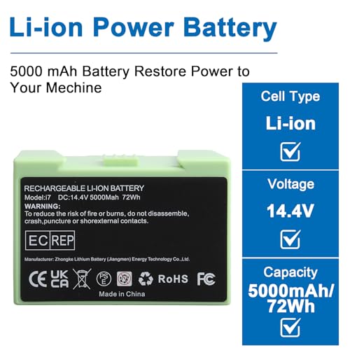 Batería de 14,4V 5000mAh para iRobot Roomba i7 i3 e5 repuesto ABL-D1 2