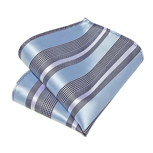 Image of DiBanGu Extra Long Tie for Men 63 inch XL Silk Necktie Set | Pocket Square and Cufflinks, Big and Tall, Jacquard Woven, Gift Box, Paisley /Plaid /Solid /Striped, for Weddinng Party Business