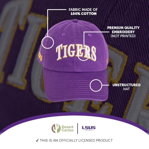 Gorra bordada ajustable LSU Louisiana State University morada miniatura 3
