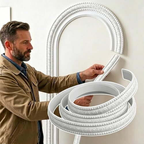 Molduras de pared PVC impermeable pintable blanco de 7M 2