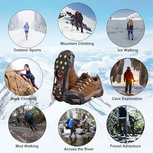 image for AGOOL Ice Cleats Snow Cleats for Shoes and Boots Traction Cleats for S