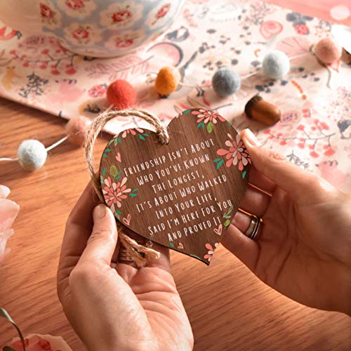 Friendship Is Not About Who You've Known The Longest | Best Friends Wooden Hanging Heart | Sentimental Inspirational Gift For Cheer Up Women | Friendship Present Uk | Her Girls #TOP1