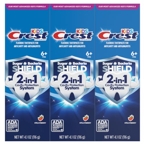 Kids Sugar Bacteria Shield Toothpaste with Fluoride, 4.1oz (Pack of 3) for Ages 6+ - image 8