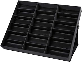 Ejoyous Multiple Glasses Storage, 18 Compartments, Glasses Organizer, Eyeglass Holder Storage Box for Sunglasses Display Box
