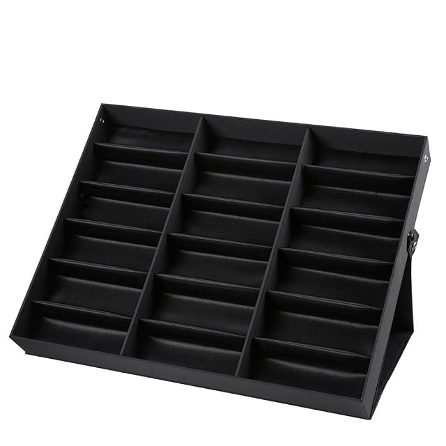 Foto 3 de 8 de GOTOTOP Caja para Gafas con 18 Compartimentos, Expositor de Gafas de Sol