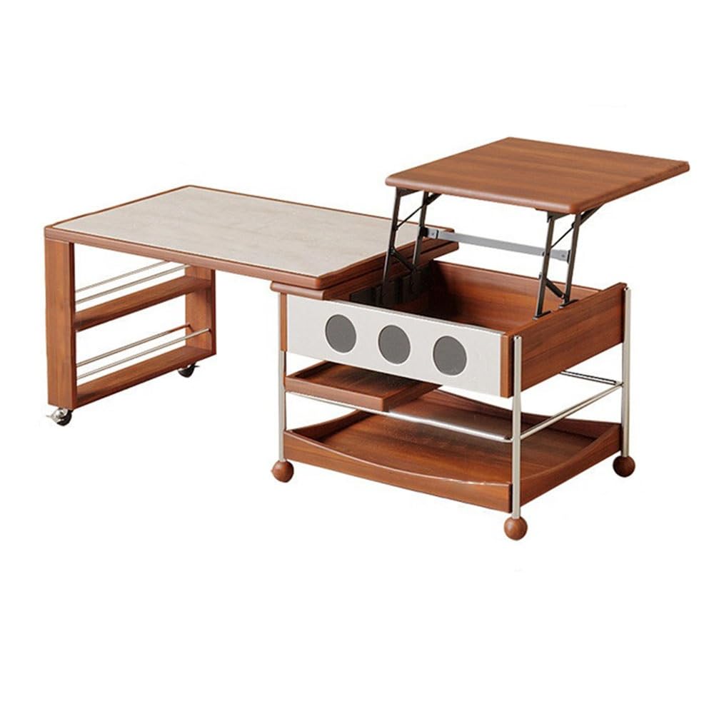 ZTHYSHOZ Side Table Modular Wooden Coffee Table with Lift-Top & Rolling Storage Multi-Functional