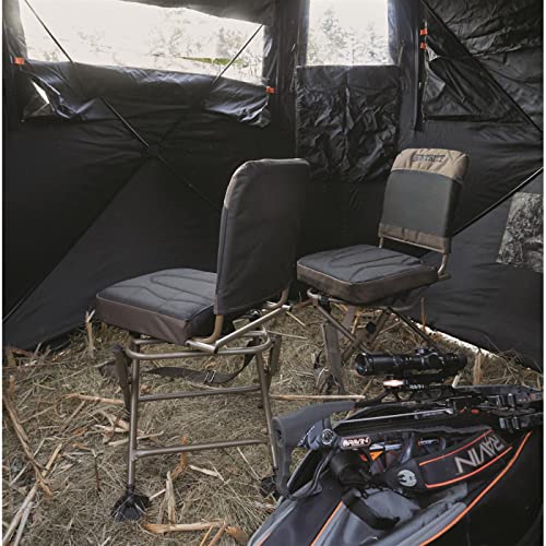 Image of Guide Gear Huntrite 360 Swivel Hunting Blind Chair, 300 Pound Capacity, Folding, Lightweight, Portable, Padded Cushion Hunting Seat, Hunt Gear and Equipment, Black