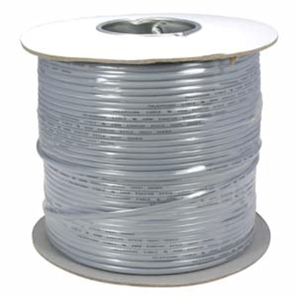 MyCableMart 1000Ft RJ11 Modular Telephone Cable, (6P4C 4 Conductor/2 Lines, UL), Silver
