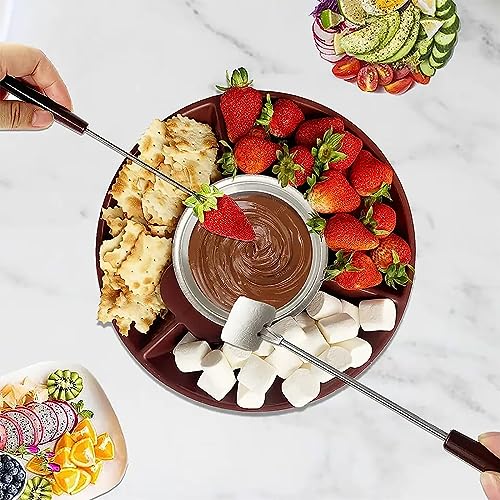 Set eléctrico para fondue con 2 tenedores y bandeja de frutas miniatura 5