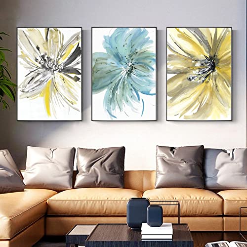 Toile Aquarelle Fleurs KEBIA Déco Murale Salon Moderne Nordique 40x60