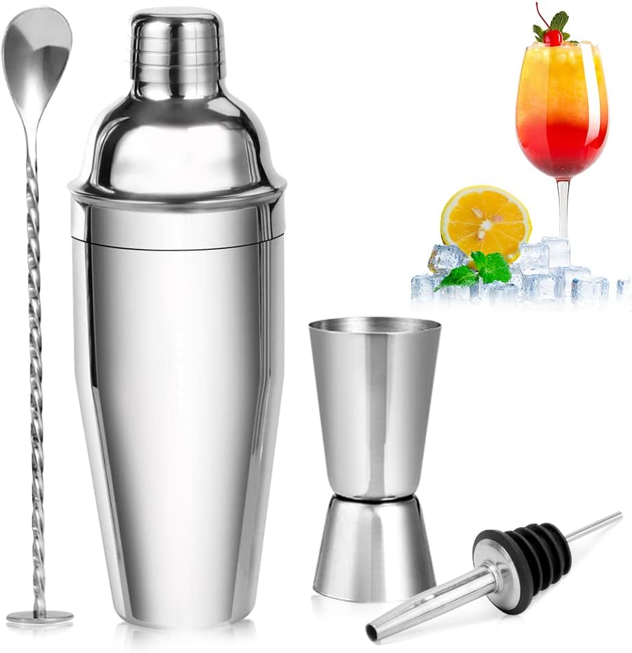 Gohytal Shaker Cocktail Professionnel, 750ML Kit Complet en Acier