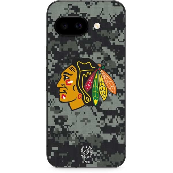 Skinit Decal Phone Skin Compatible with Google Pixel 9a - Officially Licensed NHL Chicago Blackhawks Camo Design