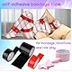 120m Bondage Tape Set BDSM Sex Tape, 30m x 4Rollen Ohne Kleber Elektrostatisches Restraints Tape mit Satin Augenmaske, PVC Static Electrostatic Tape (Breite: 10cm x 1Rollen + 5cm x 3Rollen)
