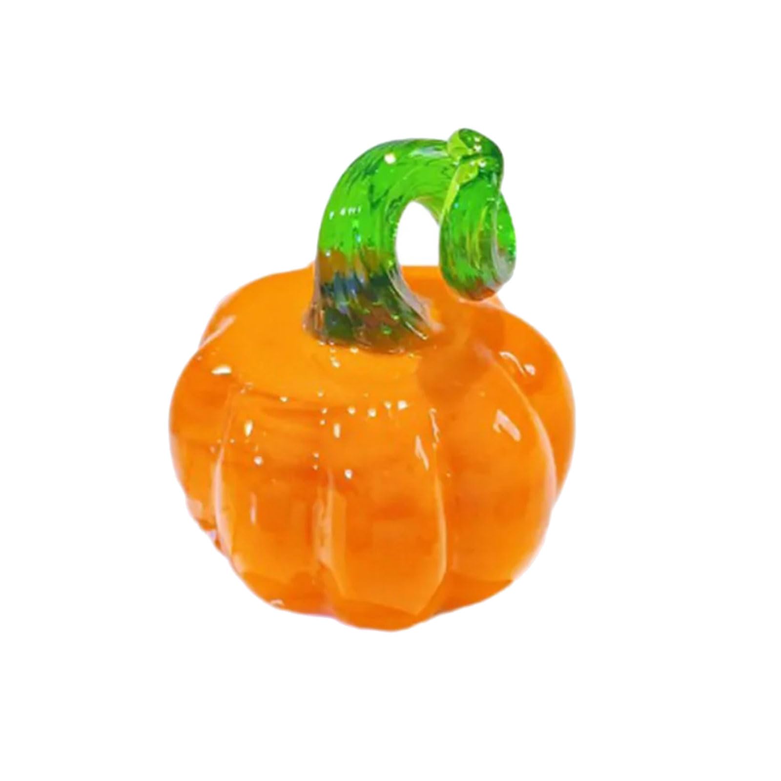 HDOYTXXM Tiny Blown Glass Pumpkin Figurine Ornament Festival Table Decoration Thanksgiving Party Supplies Miniature Glass Pumpkin Collectible