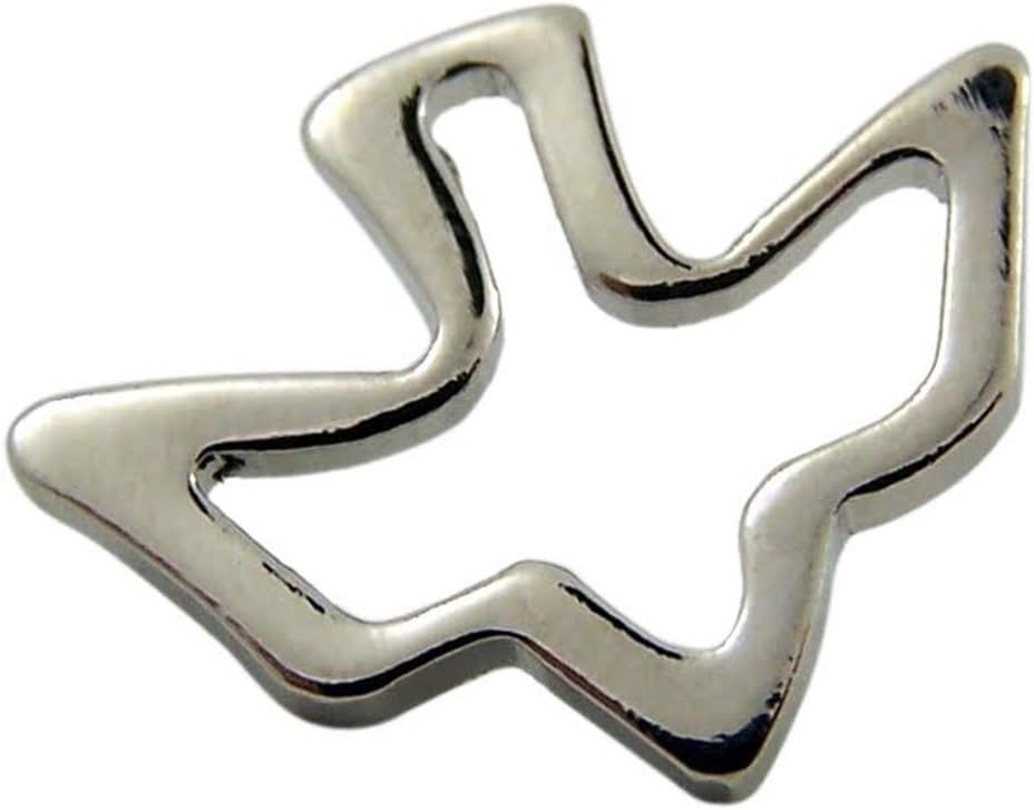Silver Tone Confirmation Holy Dove Pierced, 5/8 Inch