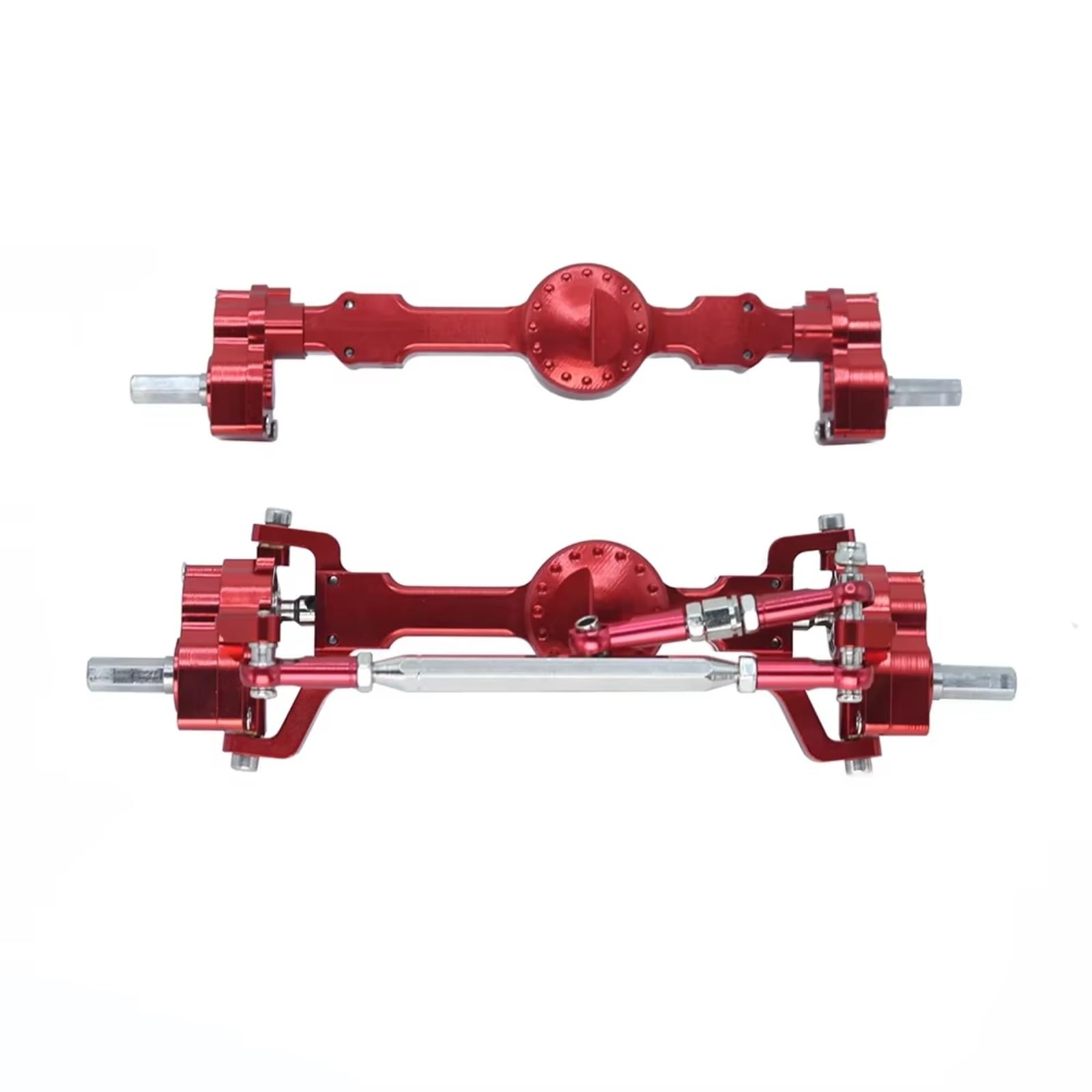 Compatible con MN para Mn99S MND90 MND91 para MN78 para MN168 1/12 Juego De Ejes Portal Delantero Y Trasero Metal CNC para Actualización Coche RC Piezas