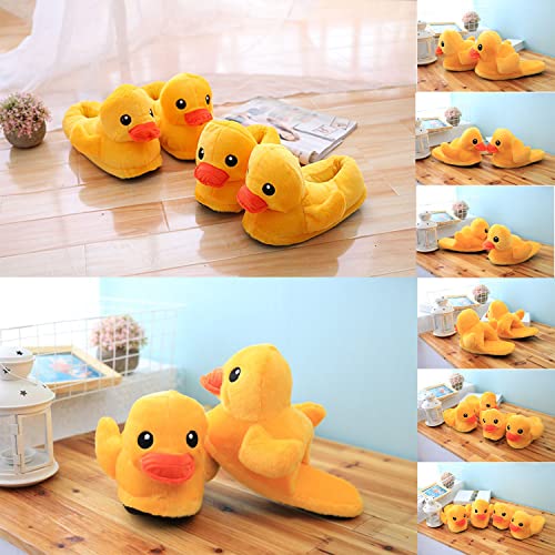 Jfxgjuv Duck Slippers, Duck Plush Slippers, Yellow Duck Slippers Novelty Cute Non-Slip Cartoon Animal House Slippers for Women Men3