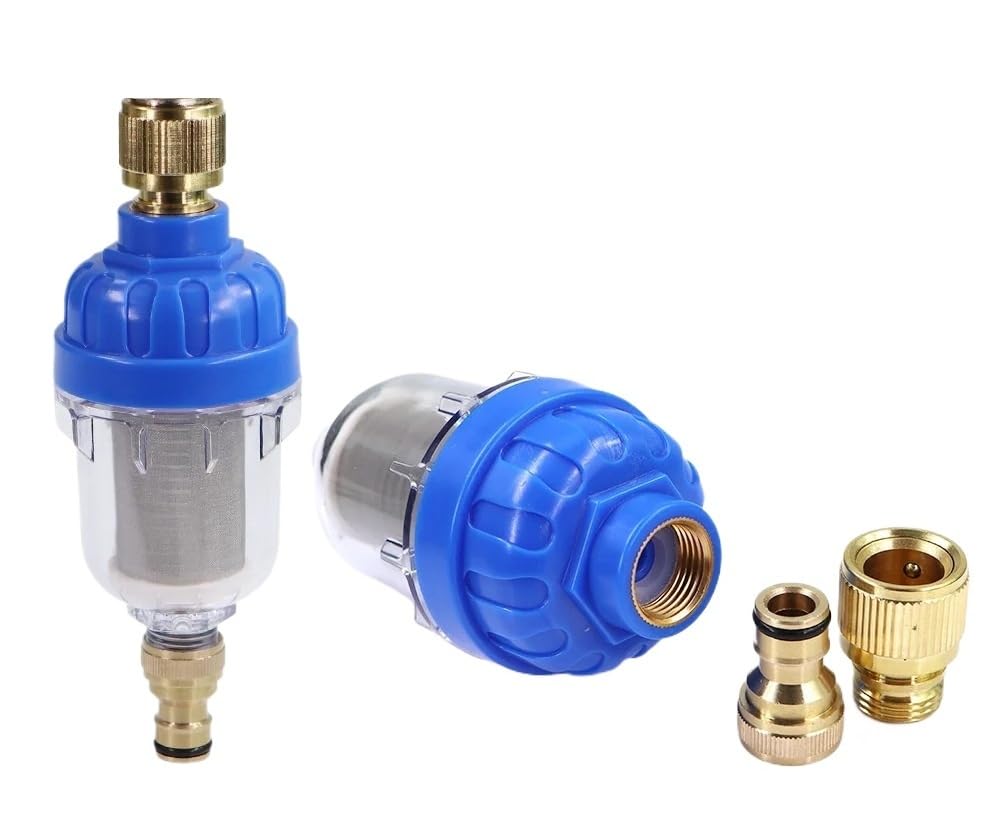 Préfiltre 1/2" 40 μm, tétine 16 mm, robinets de Jardin, Filtre Robinet, connecteur Rapide, Tamis en Acier Inoxydable 316, Adaptateur Tuyau d'irrigation
