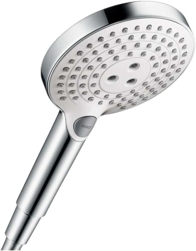 Raindance Select S 125 hand shower, 3 spray modes, white/chrome