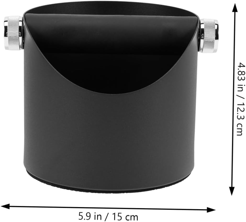 PRETYZOOM Steel Silicone Knock Box Espresso Grounds Bucket Large Capacity Waste Bin for Machine