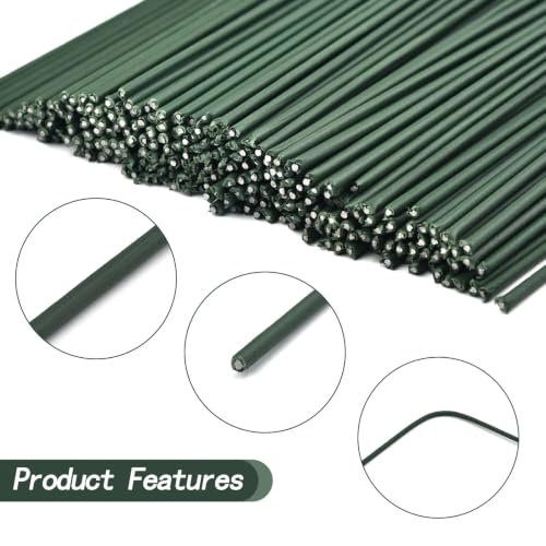 Material floral DIY de 50 tallos de alambre verde de 40cm para decoración en casa 5
