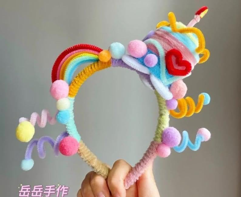 Image of 100Pc Pipe Cleaners Craft Set | Chenille Stem Fuzzy Sticks DIY Craft Supplies for Art Projects Activities, Decorations, Flower Making, Modeling & Sculpting (Dark Green)