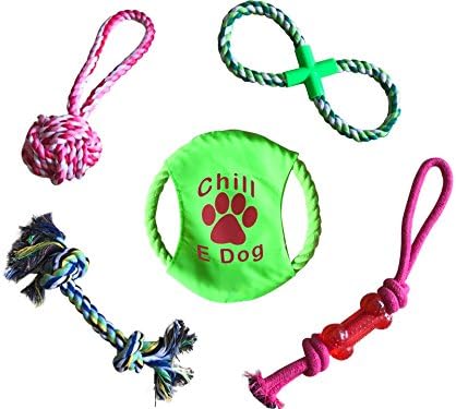 Dog Chew Toys for Small to Medium Dogs, Includes Frisbee and Rope Toys