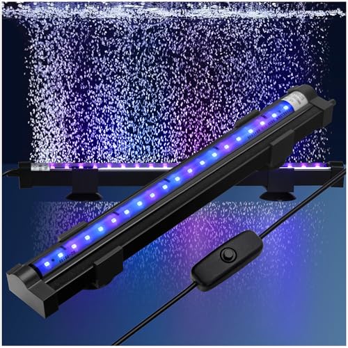 Image of DaToo Submersible Aquarium Light 10Inch Fish Tank Light Bubbler Wall with Air Bubble Hole IP68 Waterproof Color Changing Led Light for Freshwater and Saltwater Aquariums Fish Tanks