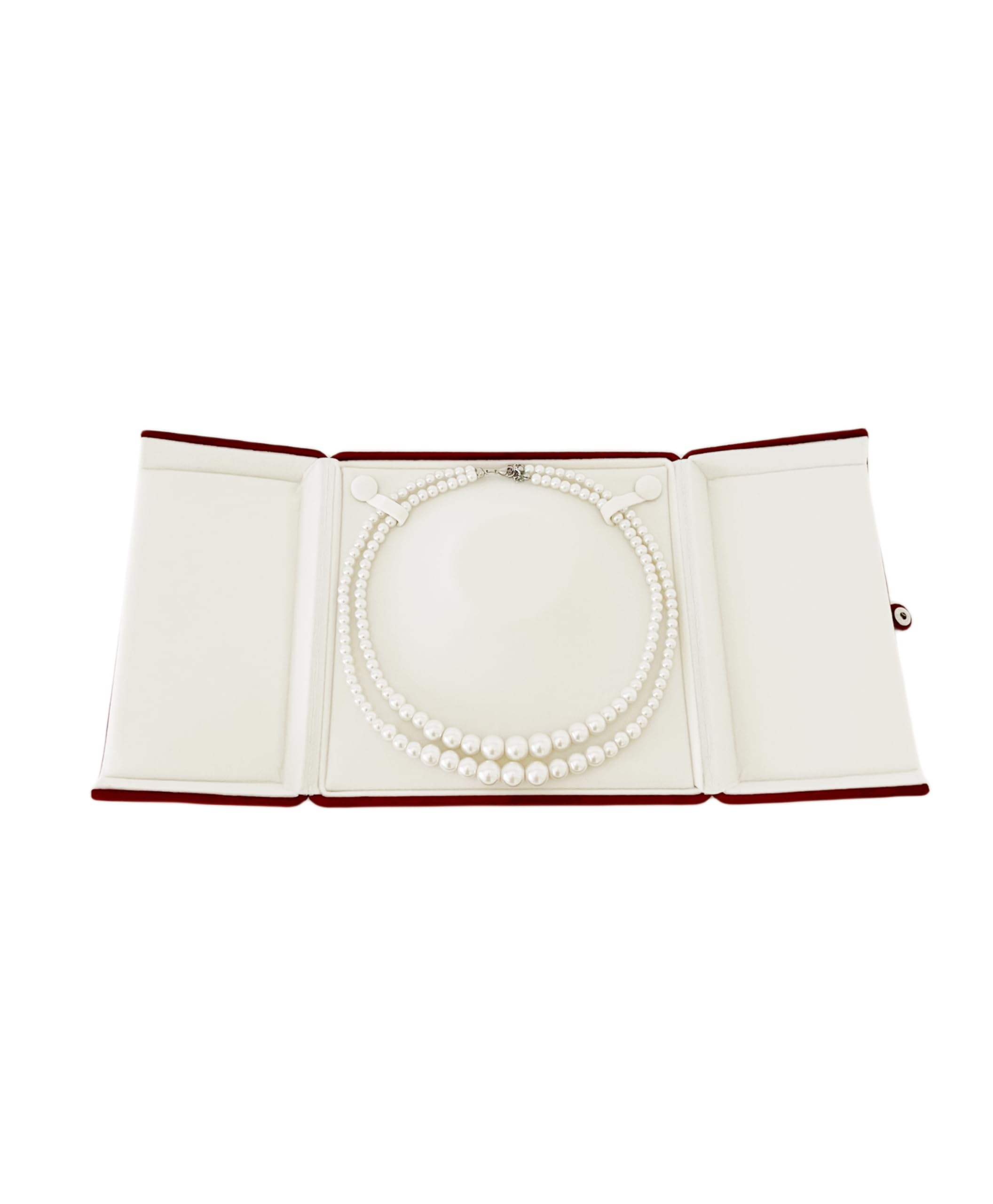Dunkelrot Kastanienbraun, Premium-Qualität, kastanienbrauner Samt, Halskettenbox, Bankett, Perlenkette, Perlenstränge für Hochzeit, Geburtstag, Verpackung, hochwertig (Schmuck ist nicht