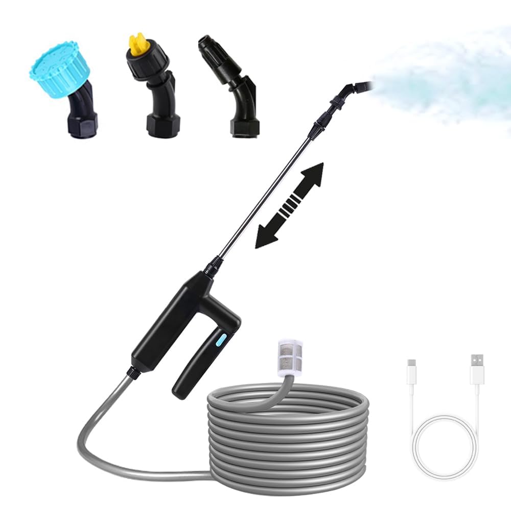 Battery Powered Sprayer,Electric Garden Sprayer Telescopic Watering Wand