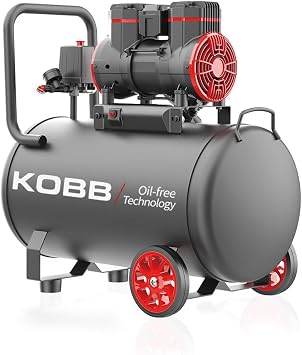 KOBB KBK50S 2.0HP 50Lt 8Bar Oil-Free Quiet Portable Air Compressor