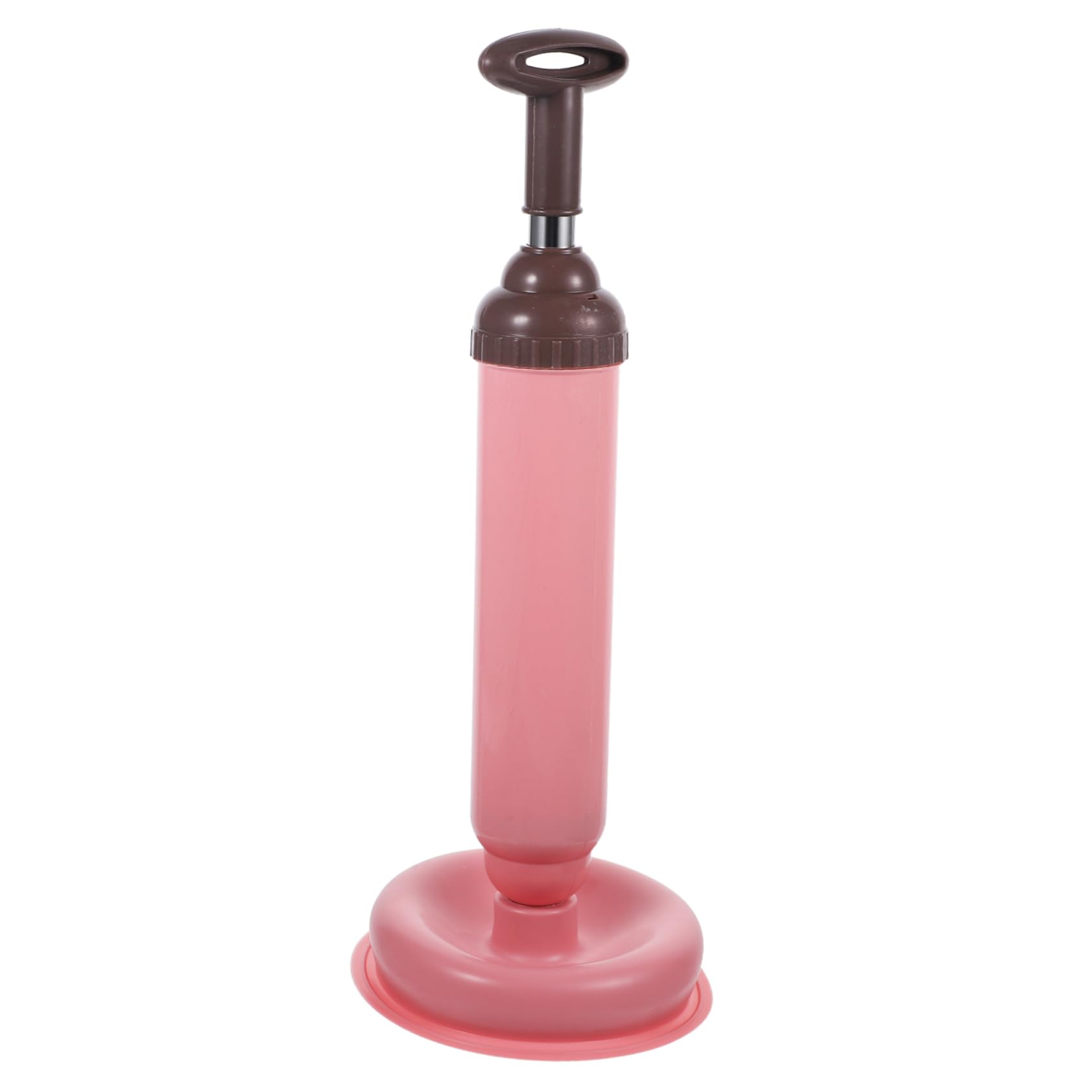 Desatascador de Inodoro Ventosa de Succión Fuerte, PVC y Acero Inoxidable, para Cocina y Hogar, Quita Obstrucciones Fácil Limpieza | Color Rosa, Fácil de Limpiar, para Hotel y Hogar, Herramienta Manual para Desatascar Obstrucciones