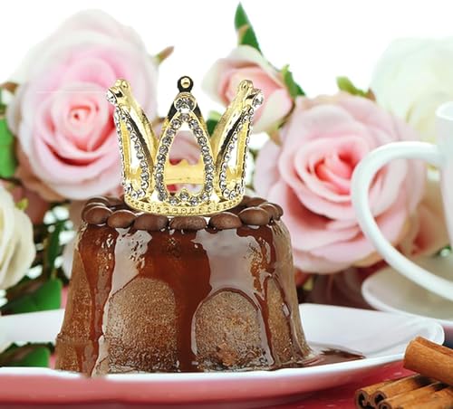 3 Stück Crown Cake Topper,Kleine Krone,Mini Krone Deko,Krone Tortenaufsatz,für Geburtstag, Hochzeit, Party und Baby Dusche für Kinder und Erwachsene, 4,2x3,4cm