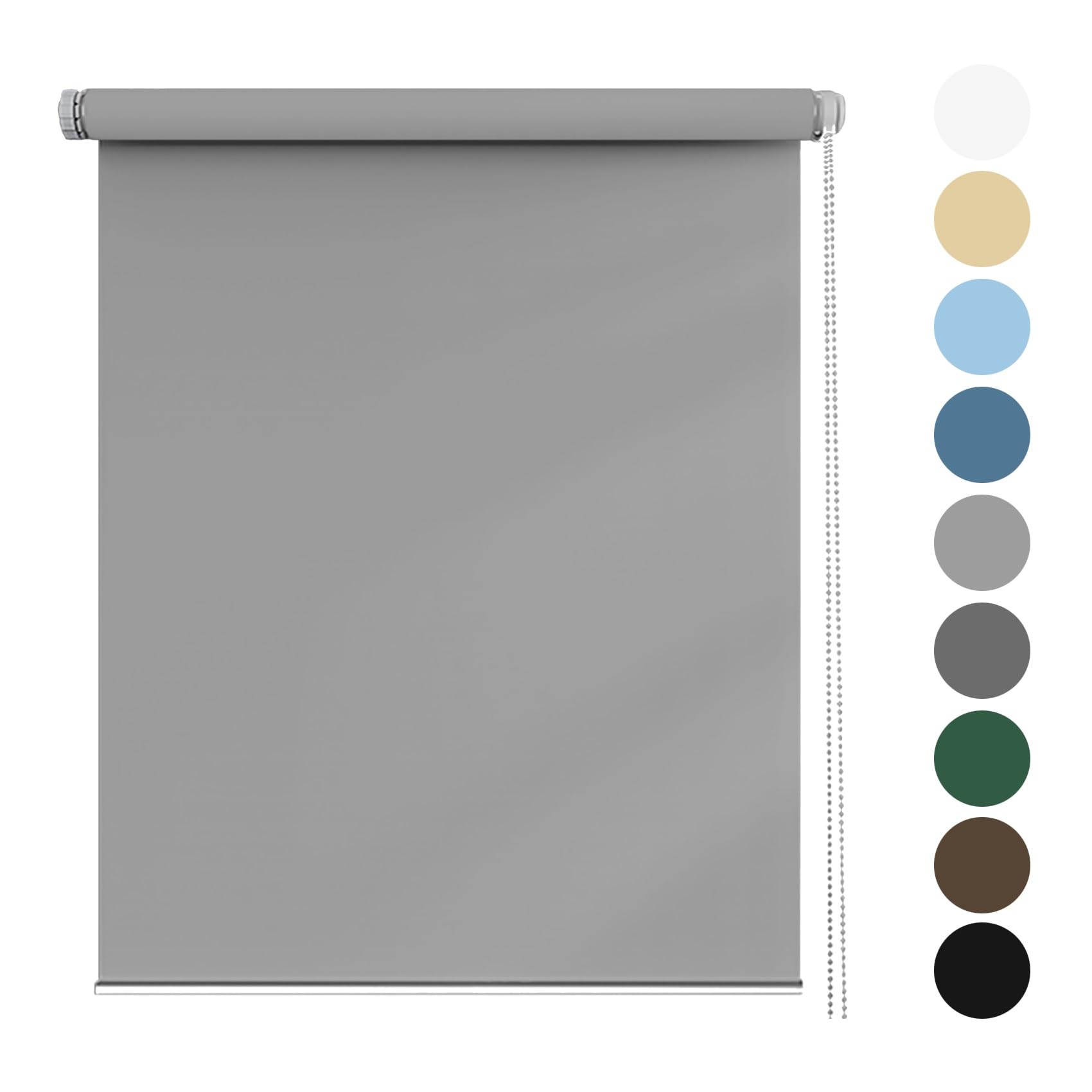 Roller Blinds 45 x 150 cm, Waterproof UV and privacy Protection Thermal Roller Blind, Easy To Install On No Drill, for Window and Door, Light Grey — image 1
