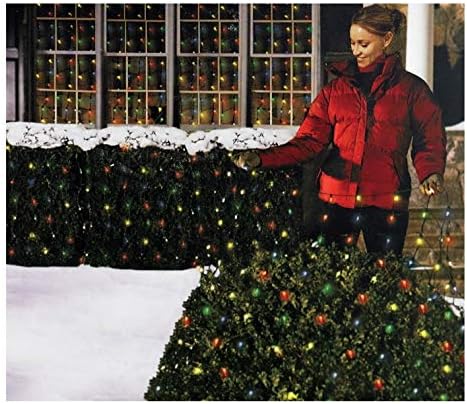 Holiday Essentials 150 Christmas Net Lights / Tree Wrap - Multi Color Bulbs with Green Wire - Indoor / Outdoor Use - UL Listed