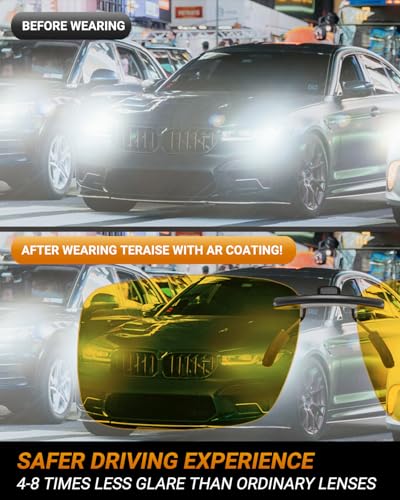 TERAISE Night vision driving glasses, Clip on Sunglasses Over Prescription Glasses Anti-Glare UV400 for Men Women Driving2