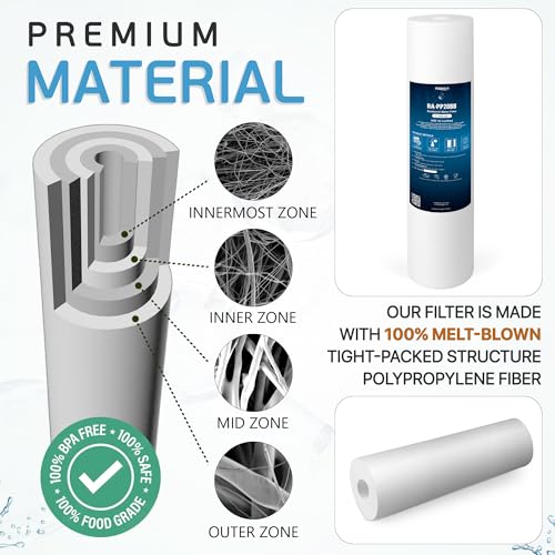 Ronaqua 20" x 4.5" Big Sediment Replacement Water Filter Cartridge, 5 Micron, NSF Certified, for Whole House, Compatible with 155358-43, 2PP20BB1M, AP810-2, FPMB-BB5-20, P5-20BB, SDC-45-2005, 10 Pack) by Ronaqua - Image 5