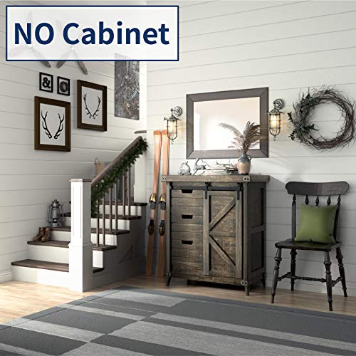 Hahaemall Heavy Duty Metal Steel Black Super Mini Sliding Barn Door Hardware Track Roller Kit Hanging Tv Stand Cabinet System（6.6Ft Single Kit）（No Cabinet） #TOP1
