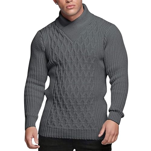 Suéter de punto ajustado de hombre estilo pescador informal slim fit