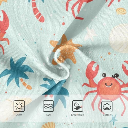Wusikd Crabs Palm Trees Girls' Underwear Cotton Starfish Shell Girls Briefs Soft Toddler Underwear 2T3