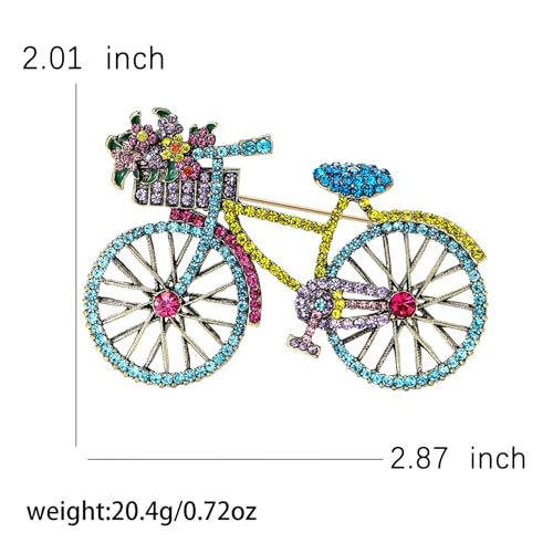 Image of BeeGift Brooch Pin for Women Bicycles Brooch with Created Crystal Rhinestones Brooches and Pins