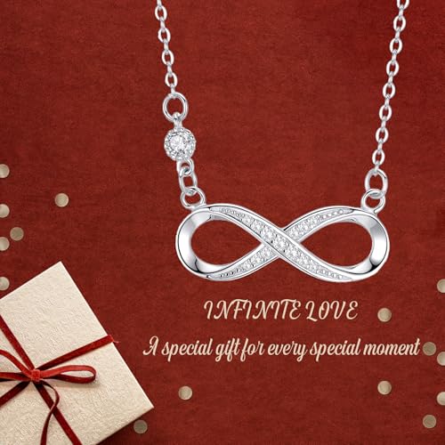 925 Sterling Silver Infinity Love Heart Sunflower Necklace for Women Hypoallergenic Sterling Silver Pendant Jewelry2